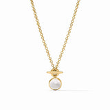 Julie Vos SOLARA SOLITAIRE NECKLACE Iridescent Clear Crystal