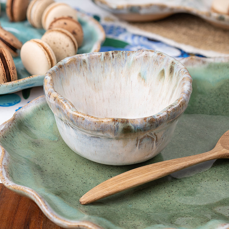 Etta B Pottery SPRING DIP BOWL Topaz