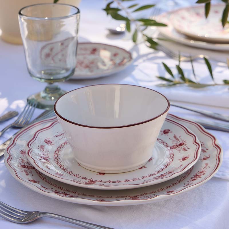 Costa Nova VILA SALAD PLATE White Red