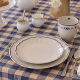 Costa Nova VILA DINNER PLATE White Blue Filet