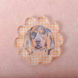 Taylor A Designs SCALLOPED COASTER Happy Hound
