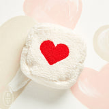 The Darling Effect HEART SQUARE TEDDY POUCH Cream