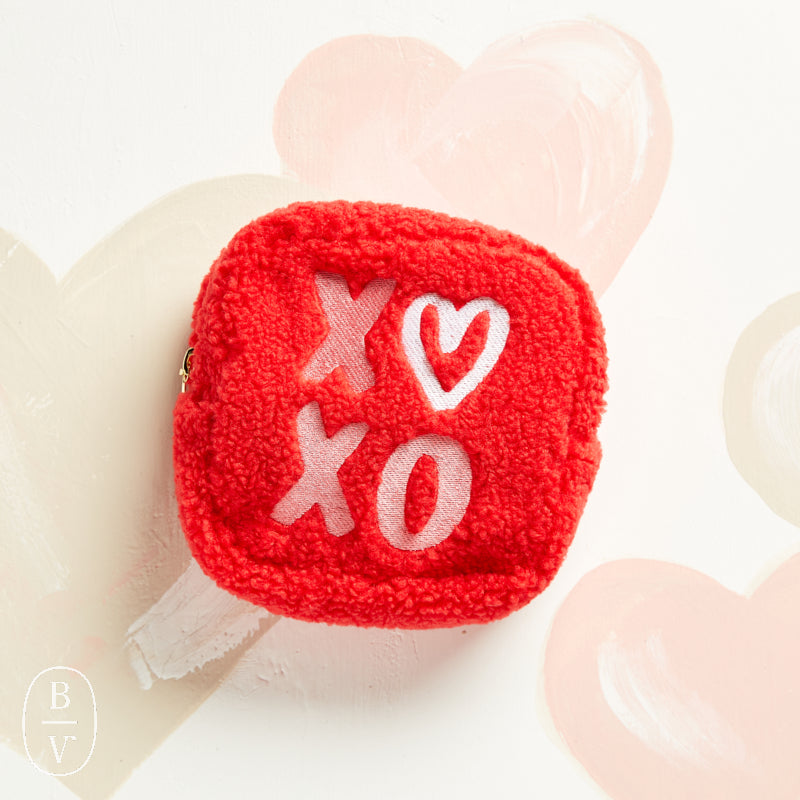 The Darling Effect XOXO SQUARE TEDDY POUCH Red