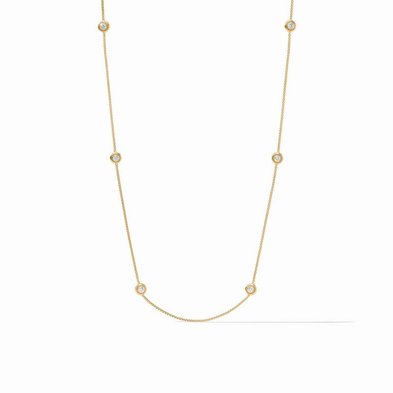 Julie Vos TRIBECA STATION NECKLACE Gold OS Cubic Zirconia