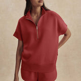 Varley RITCHIE SHORT SLEEVE SWEAT Rich Raspberry