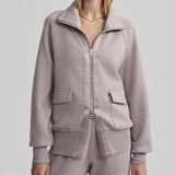 Varley ROXBURY ZIP THROUGH SWEAT Taupe Marl