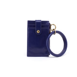 Hobo RING CREDIT CARD WRISTLET Polished Leather Winter Violet