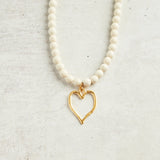 Virtue GOLD MEDAL HEART GEMSTONE NECKLACE Riverstone