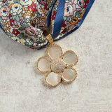 Virtue WHITE ORNATE FLOWER SCARF NECKLACE