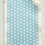 Virtue WHITE ORNATE FLOWER SCARF NECKLACE Light Blue Polka Dot
