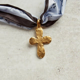 Virtue GOLD LONG TAIL CROSS SCARF NECKLACE
