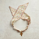 Virtue GOLD LONG TAIL CROSS SCARF NECKLACE Nude Micro Floral