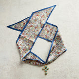 Virtue ESTHER CROSS SCARF NECKLACE Blue Trim Wildflower