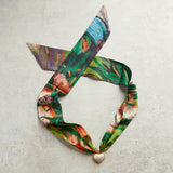 Virtue GOLD PUFF PEARL HEART SCARF NECKLACE Green Eden