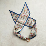 Virtue GOLD PUFF PEARL HEART SCARF NECKLACE Blue Trim Wildflower
