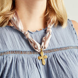 Virtue GOLD LONG TAIL CROSS SCARF NECKLACE