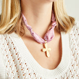 Virtue GOLD LONG TAIL CROSS SCARF NECKLACE