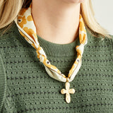 Virtue GOLD LONG TAIL CROSS SCARF NECKLACE