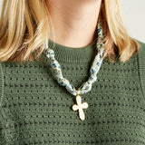 Virtue GOLD LONG TAIL CROSS SCARF NECKLACE