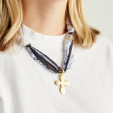 Virtue GOLD LONG TAIL CROSS SCARF NECKLACE