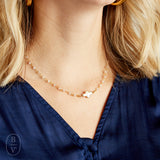Virtue PEARL SIDEWAYS CROSS ROSARY NECKLACE