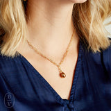 Virtue GOLD PAPERCLIP CHAIN MINI PEARL NECKLACE