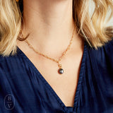Virtue GOLD PAPERCLIP CHAIN MINI PEARL NECKLACE