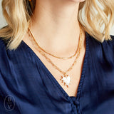 Virtue MINI PEARL STUDDED HEART PAPERCLIP NECKLACE