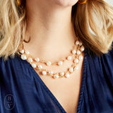 Virtue PEARL ROSARY TRIPLE LAYER NECKLACE PLAIN