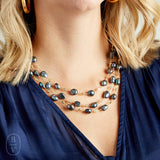 Virtue PEARL ROSARY TRIPLE LAYER NECKLACE PLAIN