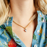 Virtue GOLD SMALL CURB CHAIN PUFFY HEART NECKLACE