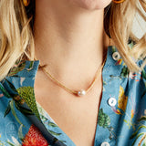 Virtue PETITE ROPE CHAIN MINI PEARL NECKLACE