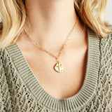 Virtue GOLD PAPERCLIP RAISED CROSS COIN NECKLACE