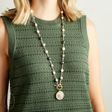 Virtue VINTAGE COIN PEARL ROSARY NECKLACE