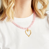 Virtue GOLD MEDAL HEART GEMSTONE NECKLACE