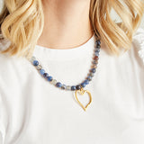 Virtue GOLD MEDAL HEART GEMSTONE NECKLACE