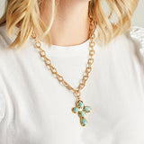 Virtue GOLD ESTHER CROSS CABLE CHAIN NECKLACE