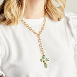 Virtue GOLD ESTHER CROSS CABLE CHAIN NECKLACE
