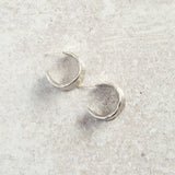 Virtue WIDE WAVY LEAF HOOP EARRINGS Silver