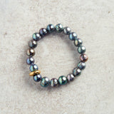 Virtue GOLD WASHER PEARL STRETCH BRACELET Peacock