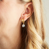 Virtue FLAT SEMI CIRCLE MINI PEARL EARRINGS