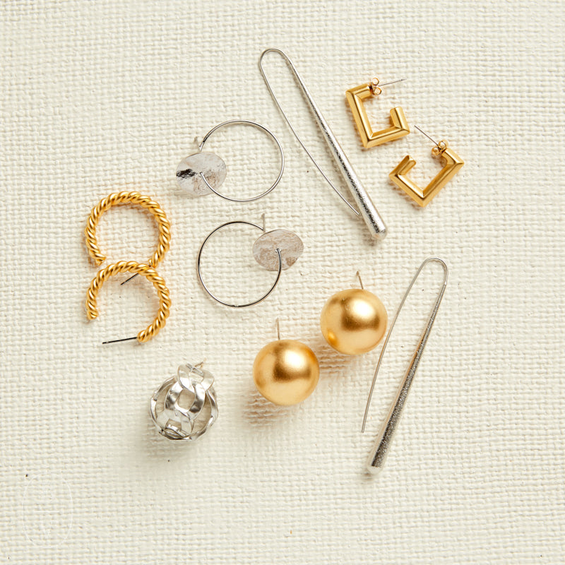 Virtue MEDIUM SQUARE BRUSHED HOOP EARRINGS