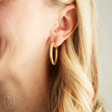 Virtue SMALL BRUSHED HOOP EARRINGS