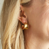Virtue WIDE WAVY LEAF HOOP EARRINGS