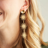 Virtue HAMMERED POST TRIPLE STARBURST EARRINGS