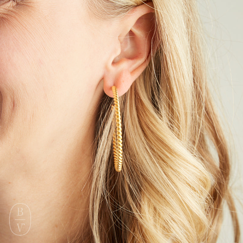 Virtue LARGE TWISTED ROPE HOOP EARRINGS