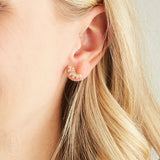 Virtue RHINESTONE HALF MOON STUD EARRINGS