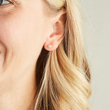 Virtue PAVE BAGUETTE QUAD STUD EARRINGS