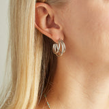 Virtue TRIPLE BRUSHED HOOP EARRINGS