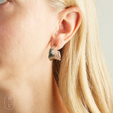 Virtue WIDE WAVY LEAF HOOP EARRINGS